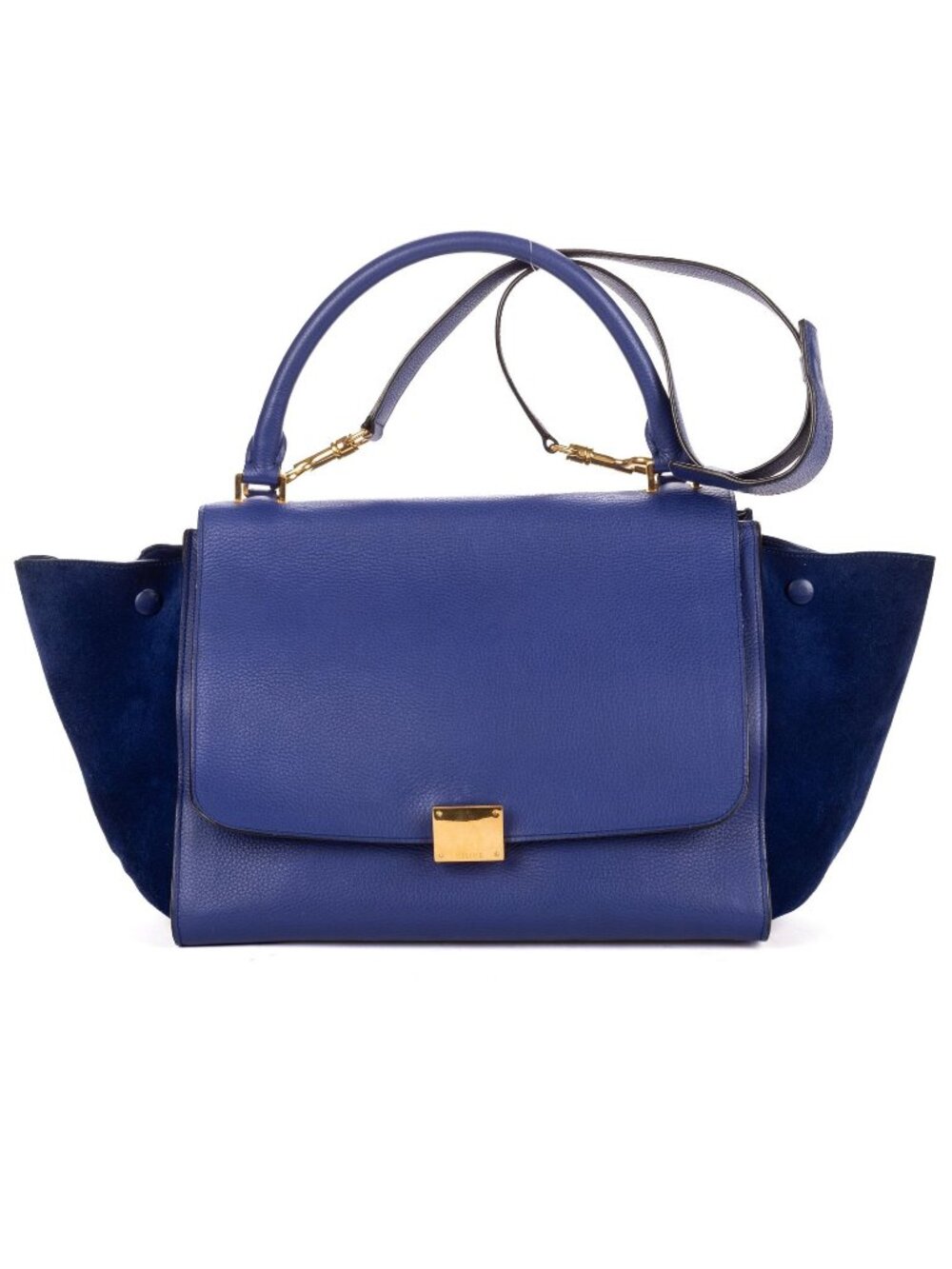 Celine Medium Trapeze Navy Calfskin Leather Shoulder Bag